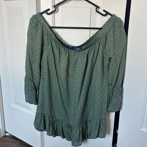 Off the shoulder Green Women's Top